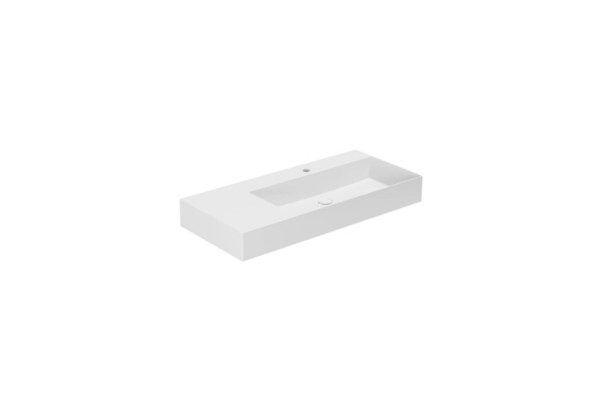 AZZURRA ELEGANCE Squared Раковина подвесная/накладная  102х46х12.5см c отв. под смеситель  цвет белый ELLP10246LQM*1