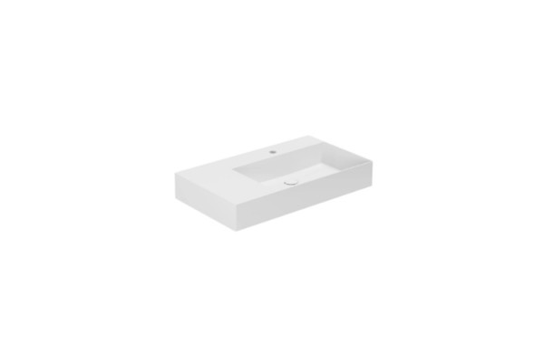 AZZURRA ELEGANCE Squared Раковина подвесная/накладная  81х46х12.5см c 1 отв. под смеситель   цвет белый ELLP08146LQMBI*1