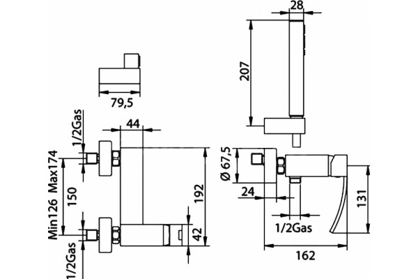 Смеситель Bandini Seta 778.320/SF Cr для душа однорычажный, хром