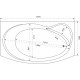Акриловая ванна Bas Либера 170x100 прямоугольная, встраиваемая, объем 280 л.