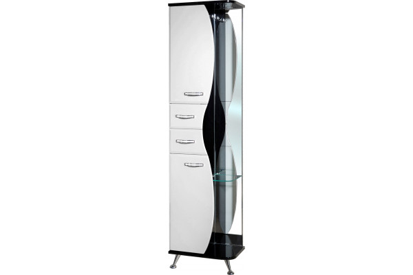 Шкаф-пенал Bellezza Рио 50 L черно-белый напольный, левый