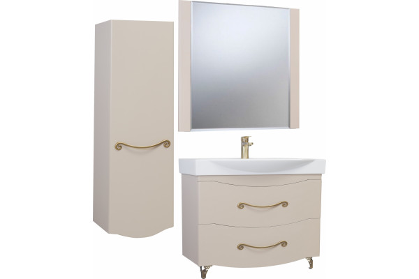 Шкаф-пенал Bellezza Сесилия 40 L, капучино, подвесной, левый
