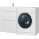 Тумба для комплекта Bellezza Олиссия 120 L, белая, под стиральную машину, 2 ящика, напольная, левая