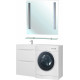 Тумба для комплекта Bellezza Олиссия 120 L, белая, под стиральную машину, 2 ящика, напольная, левая