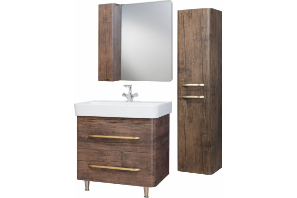 Зеркало-шкаф Bellezza Олимпия 60 L, орех, с дверками, прямоугольное