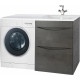 Тумба для комплекта Bellezza Олиссия 120 R, серая, под стиральную машину, 2 ящика, напольная, правая