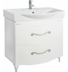 Тумба для комплекта Bellezza Сесилия 85 белая с ящиками, ручки бронза