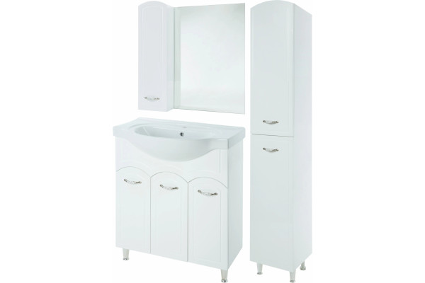 Зеркало-шкаф Bellezza Амелия 70 L, белое, с дверками, прямоугольное