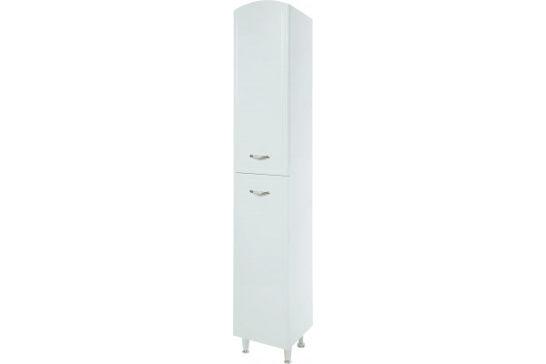 Шкаф-пенал Bellezza Амелия 35 L, с бельевой корзиной, белый, с дверками, левый