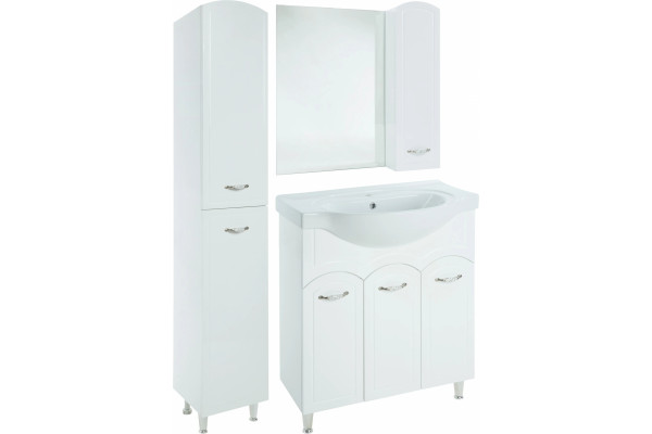 Зеркало-шкаф Bellezza Амелия 70 R, белое, с дверками, прямоугольное