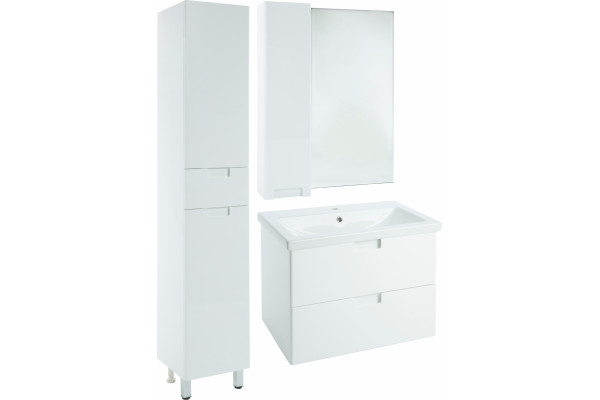 Зеркало-шкаф Bellezza Пегас 70 L, белое, с дверками, прямоугольное, левое