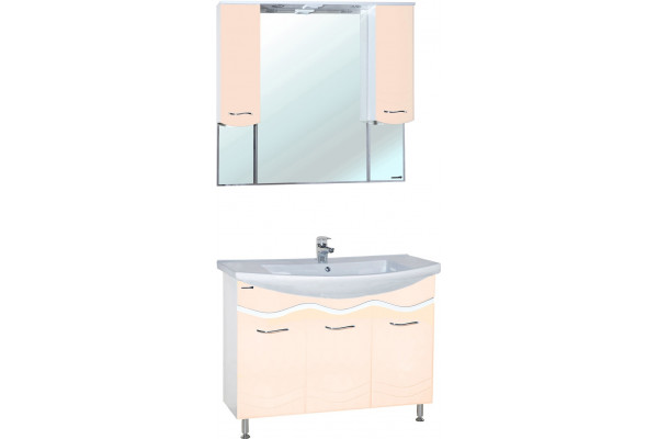 Мебель для ванной Bellezza Мари 105 белая, бежевая, с дверками, с доводчиками