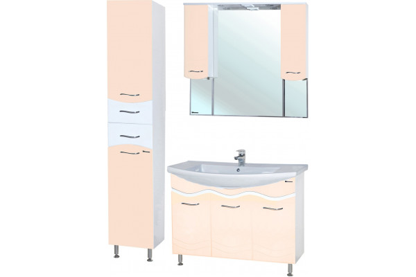 Тумба с раковиной Bellezza Мари 105 белая, бежевая, с дверками, с доводчиками