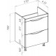 Тумба для комплекта Bellezza Санриса 60 напольная, серебро, с ящиками, с доводчиками