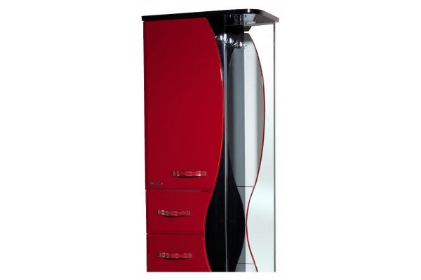 Шкаф-пенал Bellezza Рио 50 L красный с черным, левый, напольный