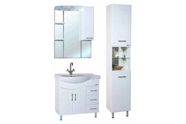 Зеркало-шкаф Bellezza Коралл 85 R правое, с полками, с подсветкой