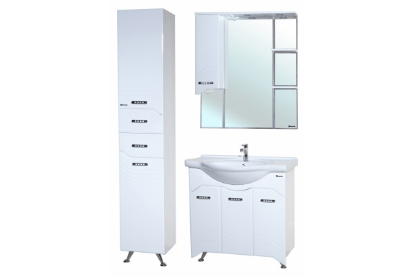 Зеркало-шкаф Bellezza Дрея 85 L левое, с полками, с подсветкой