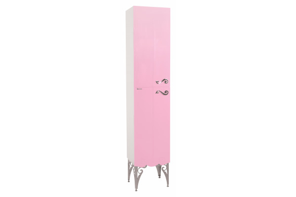 Шкаф-пенал Bellezza Эстель 40 L розовый левый, с дверками, подвесной