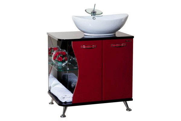 Тумба для комплекта Bellezza Рио 70 R красная с черным, правая, напольная