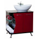 Тумба для комплекта Bellezza Рио 70 R красная с черным, правая, напольная