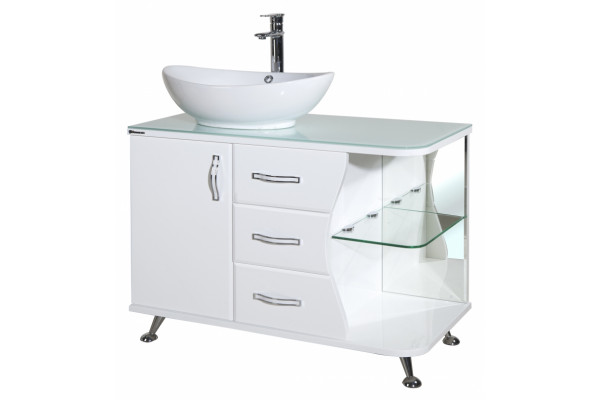 Тумба с раковиной Bellezza Рио 90 L белая, напольная, левая