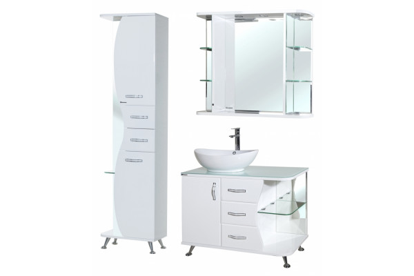 Тумба с раковиной Bellezza Рио 90 L белая, напольная, левая