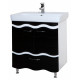 Тумба для комплекта Bellezza Мари Волна 80 белая/черная глянцевая, напольная