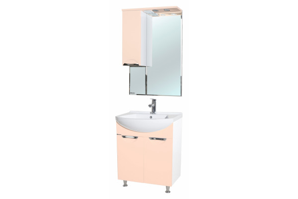 Зеркало-шкаф Bellezza Альфа 55 L бежевый левое, с подсветкой