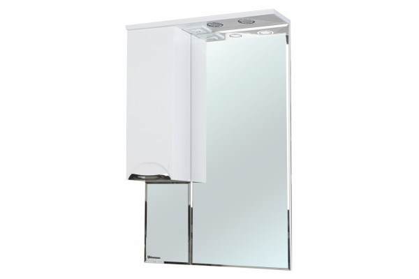 Зеркало-шкаф Bellezza Альфа 55 L белый левое, с подсветкой, ручки хром