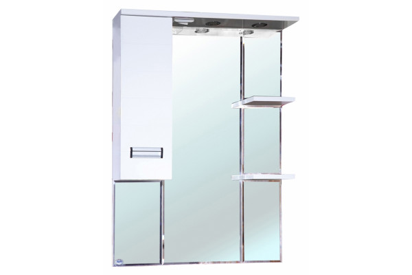 Зеркало-шкаф Bellezza Сиена 80 L белый левое, с полками, с подсветкой