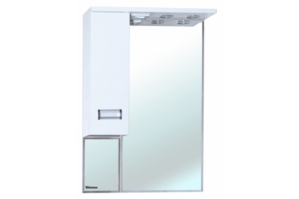 Зеркало-шкаф Bellezza Сиена 70 L белый левое, с подсветкой, ручки хром