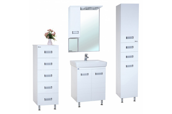 Зеркало-шкаф Bellezza Сиена 70 L белый левое, с подсветкой, ручки хром