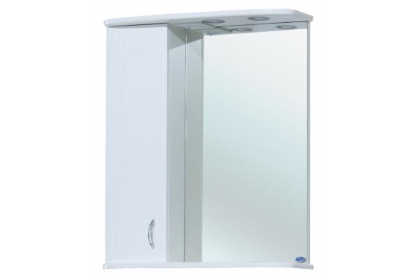 Зеркало-шкаф Bellezza Астра 60 L белый левое, с полками, с подсветкой