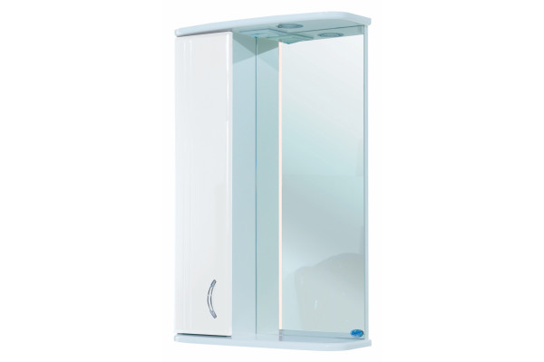 Зеркало-шкаф Bellezza Астра 50 L белый левое, с полками, с подсветкой
