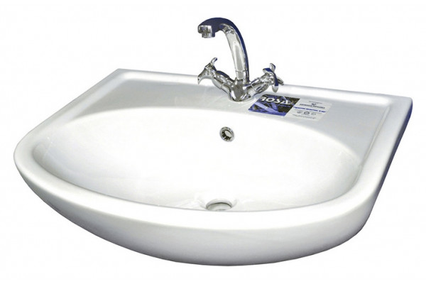 Тумба с раковиной Bellezza Уют 60 с нижним ящиком белая, напольная, ручки хром