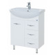Тумба с раковиной Bellezza Стелла 65 3 ящика белая, напольная, с доводчиками