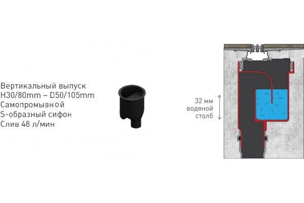 Душевой лоток Berges Wasserhaus Super Slim 400 матовый хром, вертикальный, к стене, выпуск прямой