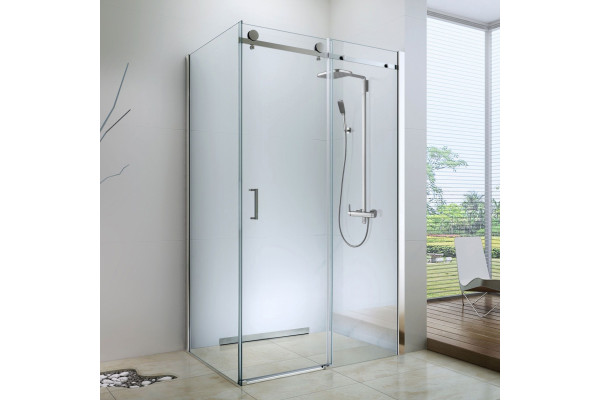 Душевой уголок Berges Wasserhaus Gelios 061003 100х80, профиль хром сильвер, прямоугольный, двери раздвижные