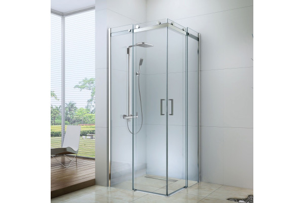 Душевой уголок Berges Wasserhaus Gelios 061022 90х90, профиль хром сильвер, квадратный, двери раздвижные
