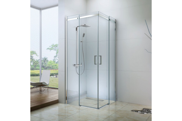 Душевой уголок Berges Wasserhaus Melita 061023 80х80, профиль хром сильвер, квадратный, двери раздвижные