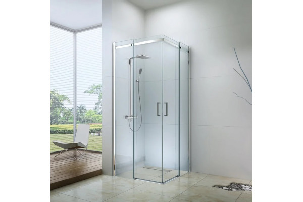 Душевой уголок Berges Wasserhaus Melita 061028 90х90, профиль хром сильвер, квадратный, двери раздвижные