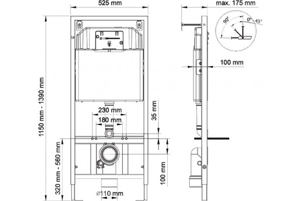 Комплект Berges Wasserhaus Novum 043231 кнопка хром в современном стиле