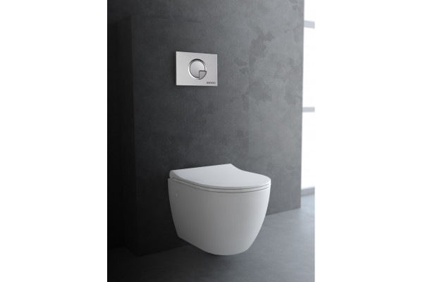 Унитаз подвесной Berges Wasserhaus Okus 082127 с микролифтом, белый, овальный, 35x48 см