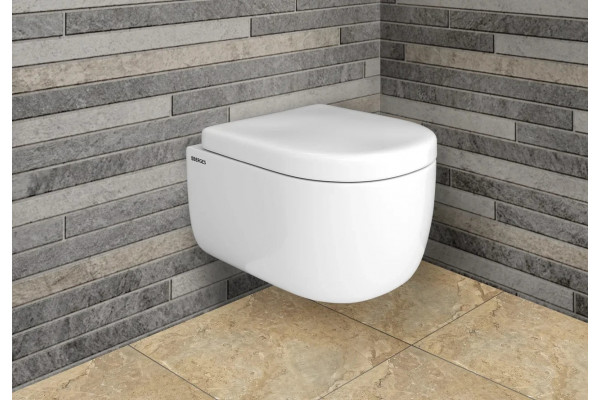 Унитаз подвесной Berges Wasserhaus Ego Rimless 082122 с микролифтом, белый, овальный, 37x49 см