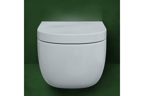 Унитаз подвесной Berges Wasserhaus Ego XL Rimless 082124 с микролифтом, белый, овальный, 36x54 см