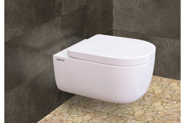 Унитаз подвесной Berges Wasserhaus Ego XL Rimless 082124 с микролифтом, белый, овальный, 36x54 см