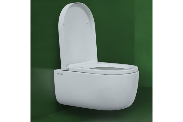 Унитаз подвесной Berges Wasserhaus Ego XL Rimless 082124 с микролифтом, белый, овальный, 36x54 см