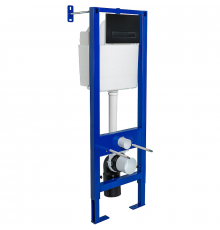 Система инсталляции для унитазов Berges Wasserhaus Atom Line 410 кнопка черная 41x27.5x138.5 см,  в современном стиле