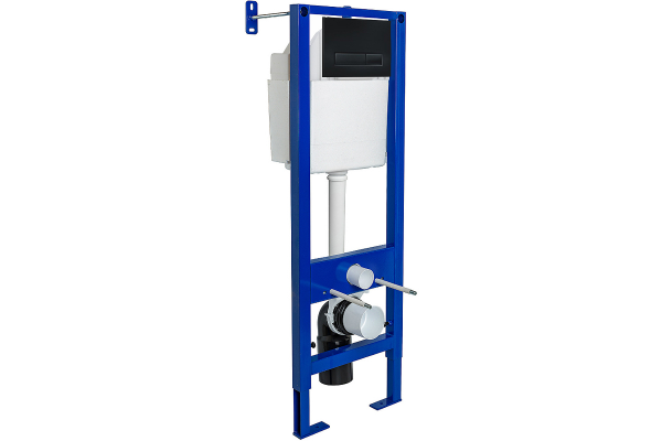 Система инсталляции для унитазов Berges Wasserhaus Atom Line 410 кнопка черная 41x27.5x138.5 см,  в современном стиле