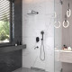 Душевой комплект Berges Wasserhaus Ventas 3O 073010 С ВНУТРЕННЕЙ ЧАСТЬЮ, черный матовый, шланг металлический 150 см